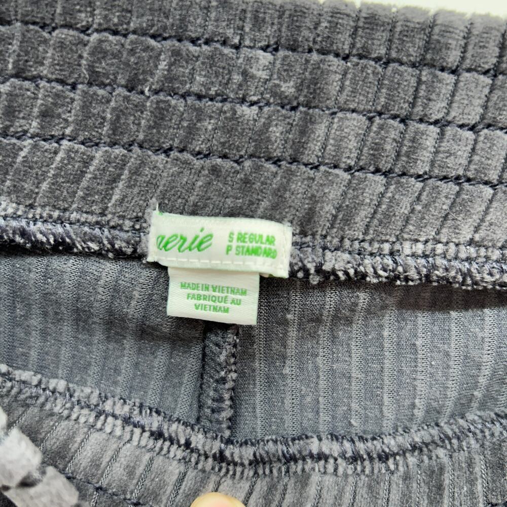 Aerie Gray Velvet Rib Flare Wide Leg Knit Pant Small Hippie Boho Loungewear - Picture 5 of 5